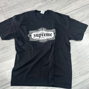 Supreme Black and White Logo Tee